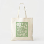 Groene kruiden en planten geïllustreerde canvas ta tote bag (Voorkant)