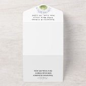 Groene kruiden Waterverf Paarse lavender Weddensch All In One Uitnodiging (Buitenkant)