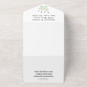 Groene kruiden Waterverf Paarse lavender Weddensch All In One Uitnodiging (Buitenkant)