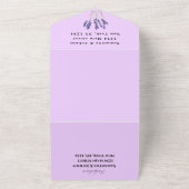 Groene kruiden Waterverf Paarse lavender Weddensch All In One Uitnodiging (Buitenkant)