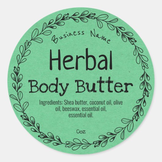 Groene kruidenlabels ronde sticker (Voorkant)