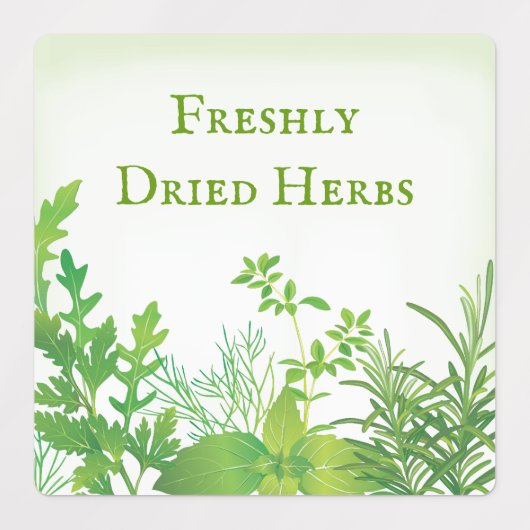 Groene kruidenontwerp-labels labels (Design 1)
