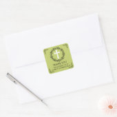Groene Kruis krans bevestiging Vierkante Sticker (Envelop)