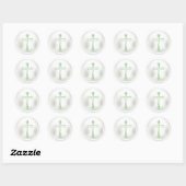Groene kruis op witte envelop sluitzegel sticker (Vel)