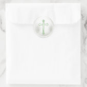 Groene kruis op witte envelop sluitzegel sticker (Tas)