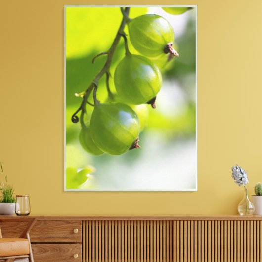 Groene kruisbessen CC0307 Groot Canvas Afdruk (Insitu (Woonkamer))