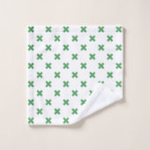 Groene kruisstiften op wit bad handdoek (Wasdoekje)