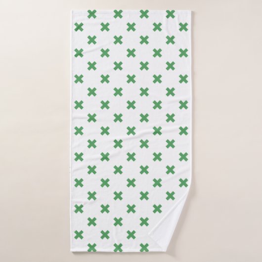 Groene kruisstiften op wit badhanddoek (Badhanddoek)