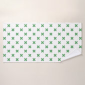 Groene kruisstiften op wit badhanddoek (Badhanddoek)