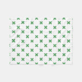Groene kruisstiften op wit fleece deken (Voorkant (Horizontaal))