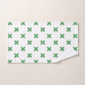 Groene kruisstiften op wit handdoek (Handdoek)