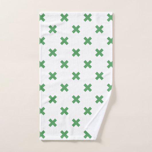 Groene kruisstiften op wit handdoek (Handdoek)