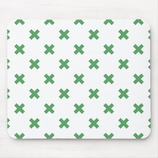 Groene kruisstiften op wit muismat (Voorkant)