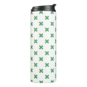 Groene kruisstiften op wit thermosbeker (Gedraaid links)