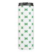 Groene kruisstiften op wit thermosbeker (Achterkant)