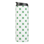Groene kruisstiften op wit thermosbeker (Geroteerd rechts)