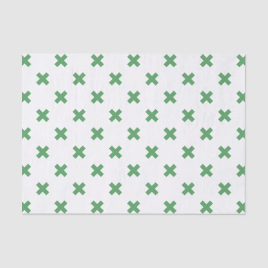 Groene kruisstiften op wit tissuepapier (Voorkant)