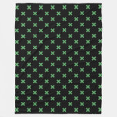 Groene kruisstiften op zwart fleece deken (Voorkant)