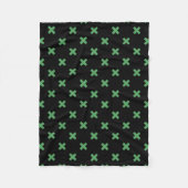 Groene kruisstiften op zwart fleece deken (Voorkant)