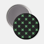 Groene kruisstiften op zwart magneet (Voorkant / Achterkant)