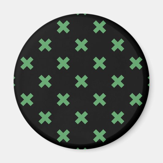 Groene kruisstiften op zwart magneet (Voorkant)