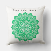 Groene kunst aangepaste tekst hier tekst afbeeldin kussen (Achterkant)