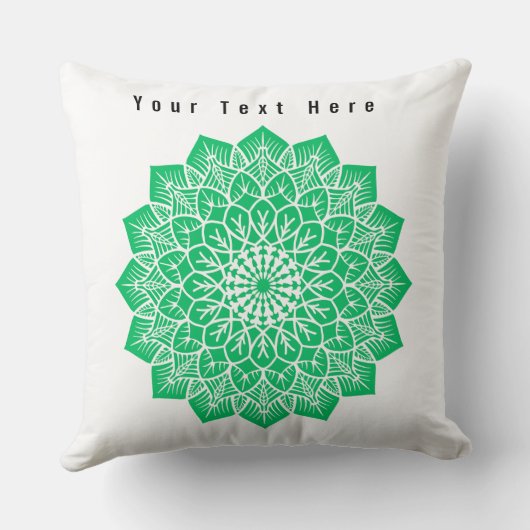 Groene kunst aangepaste tekst hier tekst afbeeldin kussen (Achterkant)