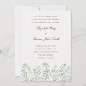 Groene Kunst Bloemenschets Lily Valley Formele bru Kaart (Voorkant)