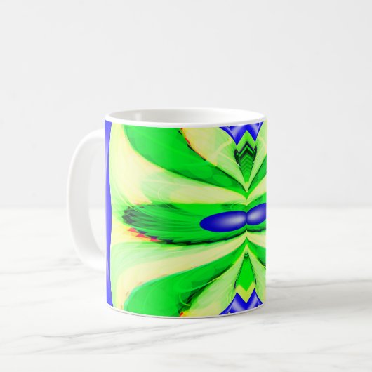 Groene kunst koffiemok (Voorkant links)