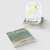 Groene kunst stenen onderzetter (Zijkant)