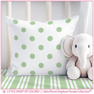 Groene kussenhoes met polka dots voor de babykamer kussen