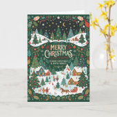 Groene Kust Kerst Dorp Kaart (Gele Bloem)