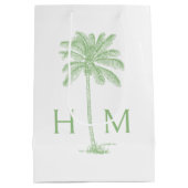 Groene Kust Palmetto Palm Monogram Medium Cadeauzakje (Achterkant)
