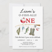  groene laarzen O-Fish-Ally One 1st Birthday Kaart (Voorkant)