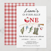  groene laarzen O-Fish-Ally One 1st Birthday Kaart (Voorkant / Achterkant)