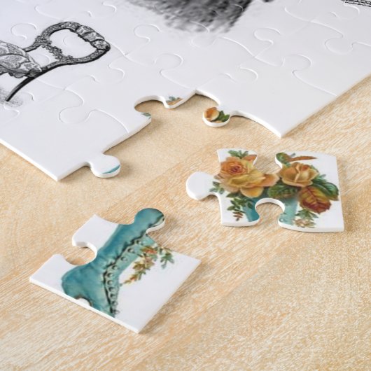  groene laarzen puzzel haar legpuzzel (Zijkant)