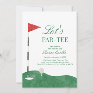 Groene Laat Ons Par-Tee Golf Eerste WaterverfVerja Kaart