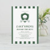 Groene Laatste Swing Voor de Ring Bruidsfeest Kaart (Staand voorkant)