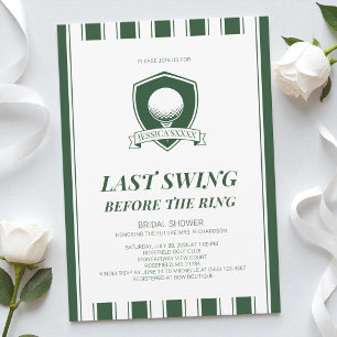Groene Laatste Swing Voor de Ring Bruidsfeest Kaart