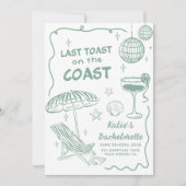 Groene laatste toast op de kust strand bachelorett kaart (Voorkant)