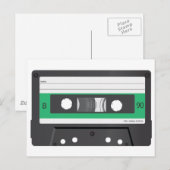 Groene label Compact Cassette Briefkaart (Voorkant / Achterkant)