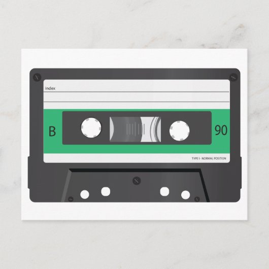 Groene label Compact Cassette Briefkaart (Voorkant)