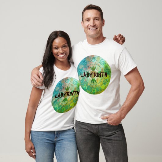 Groene Labyrint aanpasbare tekst ronmandala T-shirt (Unisex)