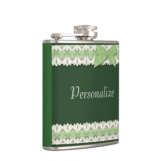  groene lace-lintboegkolf heupfles (Rechts)