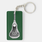 Groene Lacrosse Acryl Sleutelhanger (achterkant)