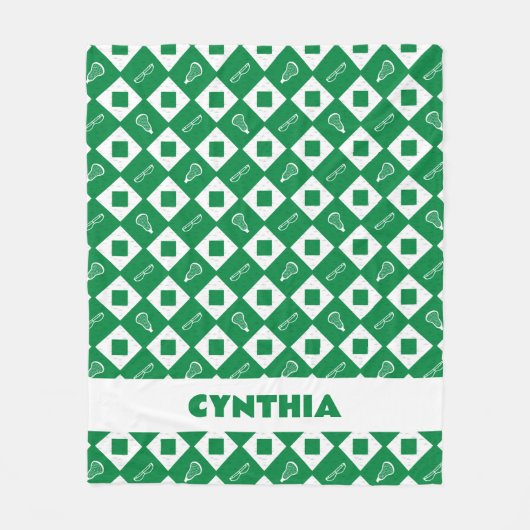 Groene Lacrosse Argyle Patroon Fleece Deken (Voorkant)