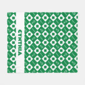 Groene Lacrosse Argyle Patroon Fleece Deken (Voorkant (Horizontaal))