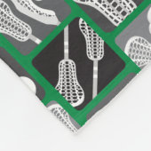 Groene Lacrosse Blokken van Stokken en Ballen Fleece Deken (Hoek)