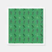 Groene lacrosse silhouettes servetten (Voorkant)