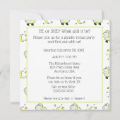 Groene Lam Met Maan En Sterren Gender Reveal Party Kaart (Achterkant)